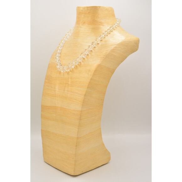 Vintage Clear Glass Crystal Necklace Faceted Beaded Sparkling Chunky 60s Bin2C - Picture 8 of 12